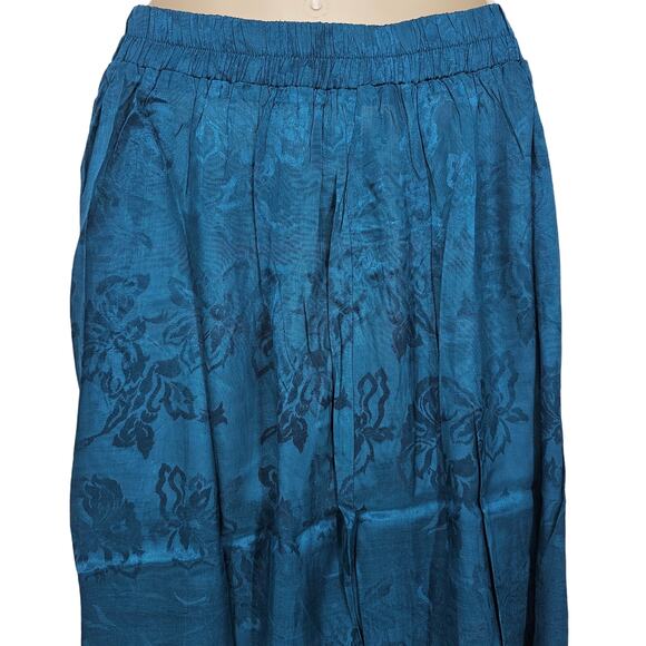 Band of the Free Womans size S Celene Deep Teal Layered Midi Skirt Floral NEW - Picture 5 of 8